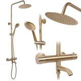 Coloana de dus cu termostat REA Lungo Gold Brush