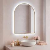 Stensko ogledalo LED 80x60cm CAMLOT Brush Gold