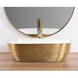 Aufsatzwaschbecken Rea Belinda White GOLD BRUSH