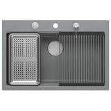 Granitspülbecken MARC 110 WORKSTATION Grey Metallic