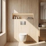 Montagerahmen Unterputz-Set Slim 024N für WC-Becken mit Drucktaste T Gebürsteter Stahl