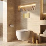 Gestell Unterputz-Set Slim 024N für WC-Becken mit HD-Drücker Gold