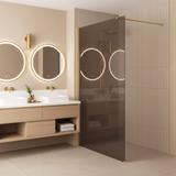 Duschwand Rea Flexi Brown / Gold 140