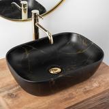 Νιπτήρας Rea Belinda Black Marble Matt Μ 46,5 x Π 33,5 x  Υ 13,5 cm