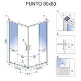 Cabina de la ducha Rea Punto 80x80 Gold