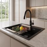 Stahlspüle mit 3-teiligem Zubehörset REA Leo 50 Black