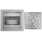 Scarico lineare REA DOTS 150x150 Nickel Brush