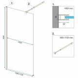 Duschwand Rea Aero Gold Brush 110