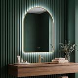 Stensko ogledalo LED 80x60cm CAMLOT Brush Gold