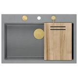 Granitspülbecken MARC 110 WORKSTATION Grey Metallic