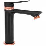 Waschbeckenarmatur Rea Viral Black Rose Gold Low