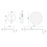Colonne de douche-baignoire encastrée Rea Lungo Chrome + BOX