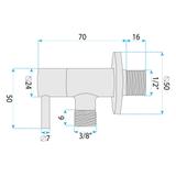 Nurgaventiil 1/2" x 3/8" Brush Nickel