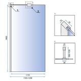 Tuš stijena Rea Aero N 120 Transparent