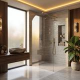 Duschwand Rea Heaven Brush Gold 110