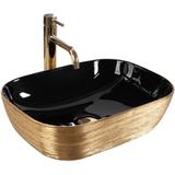 Countertop washbasin Rea Belinda BLACK  BRUSH GOLD