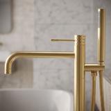 Fristående badkarsblandare Rea Lungo Diamond Brush Gold