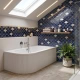Acryl Eckbadewanne Rea Orion Stripe Right 170cm
