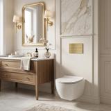Gestell Unterputz-Set Slim 024N für WC-Becken mit T-Taste Gold Gebürstet