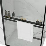 Towel rail shelf EVO BLACK for shower walls