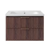 Szafka łazienkowa z umywalką Rea Sherry 60cm Brown Walnut