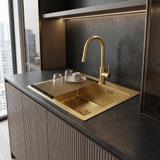 Stahlspüle mit 3-teiligem Zubehörset REA Leo 50 Brush Gold