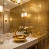 Mosaik Dekor P14014 30x30cm Gold Glass