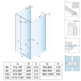 Duschkabine Rea Atlas 90x100 Chrome