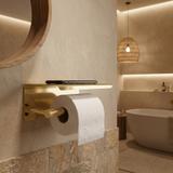 Toilettenpapierhalter mit Ablage 6613 Modern Gold