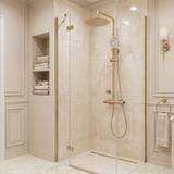 Thermostat Duschset Drop Brush Gold