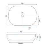 Aufsatzwaschbecken CLEO 71 white – REA