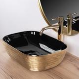 Countertop washbasin Rea Belinda BLACK  BRUSH GOLD