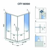Duschkabine Rea City 80x80 Black