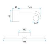 Bad LED-Wandleuchte APP1887-1W 40cm BLACK