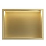 WANDEINBAU-BADEZIMMERREGAL LED 30x45 brush gold