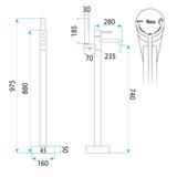 Free-standing faucet Rea Lungo Diamond Brush Copper