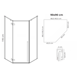 Καμπίνα Ντους Rea DIAMOND 90x90 GOLD