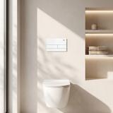 Inbyggnadsram Set för WC Slim 024N med T White Glass Spolknapp