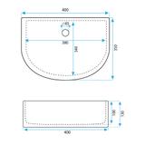 Νιπτήρας Rea CLARA Μ 40x  Π 35 x  Υ 13 cm
