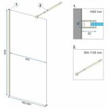 Parete doccia Rea Aero Gold N 90 Walk In + EVO