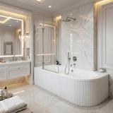 Acryl Eckbadewanne Rea Orion Stripe Left 170cm