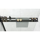 Towel rail shelf EVO BLACK for shower walls