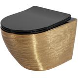 Toilet bowl Rea Carlo Mini Tornado Black Brush Gold