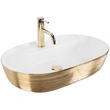 Lavabo da appoggio Rea Aura 61 White Gold Brush