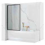 Bathtub screen Rea Lagos Fix 80 Black