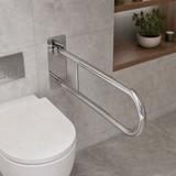 Folding bathroom grab bar Chrome