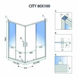 Duschkabine Rea City 80 x 100 Brush Gold