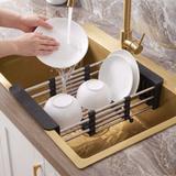 Stahlspüle mit 3-teiligem Zubehörset REA Liam Brush Gold
