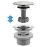 Waschbecken-Siphon Klik-Klak Universal REA Flow Brush Nickel