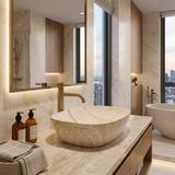 Aufsatzwaschbecken Rea Freja Travertine Matt
